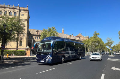 Travelers exploring in Nuremberg with EBR's minibus service